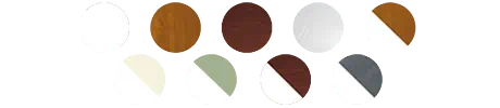Swatches of the uPVC conservatory colours available from Anglian Home Improvements