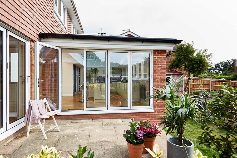 Brick Orangery with White doors
